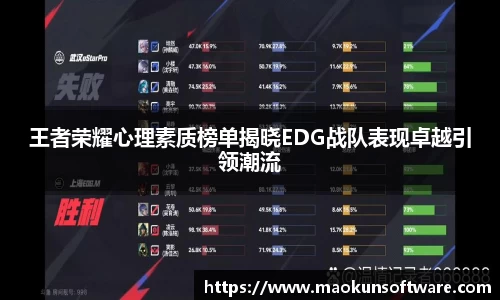 王者荣耀心理素质榜单揭晓EDG战队表现卓越引领潮流